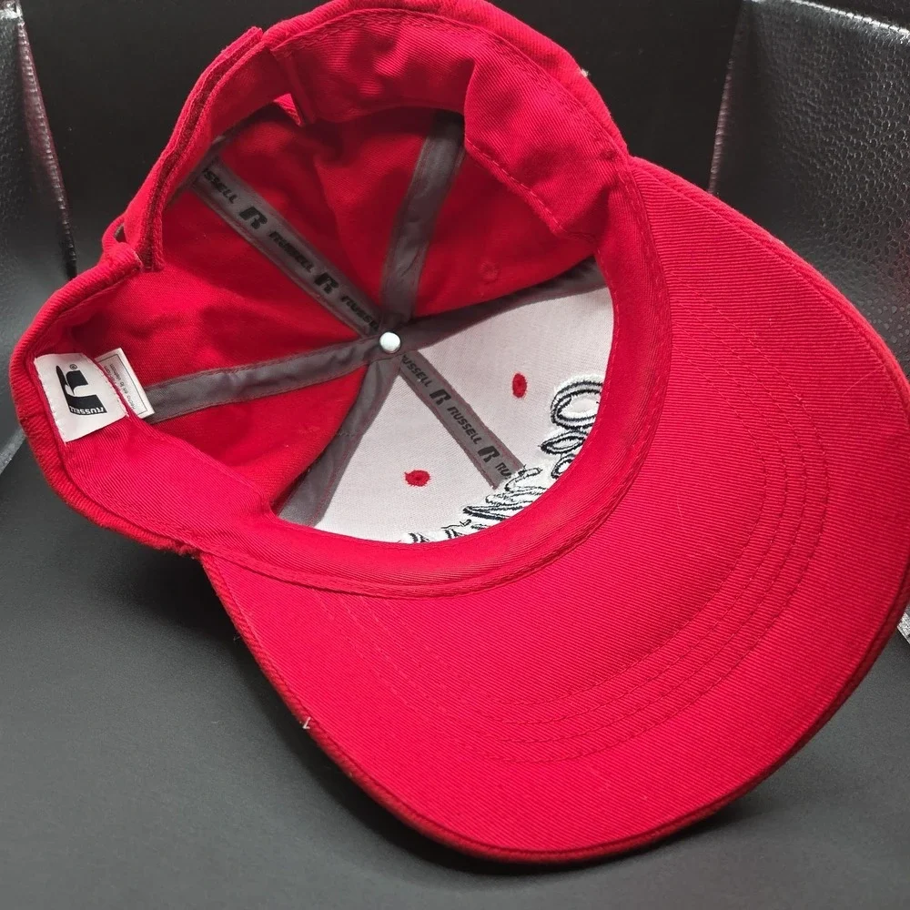 Russell Athletic Ole Miss Rebels NCAA Hat Cap Mens OSFM Red Embroidered Adjbl